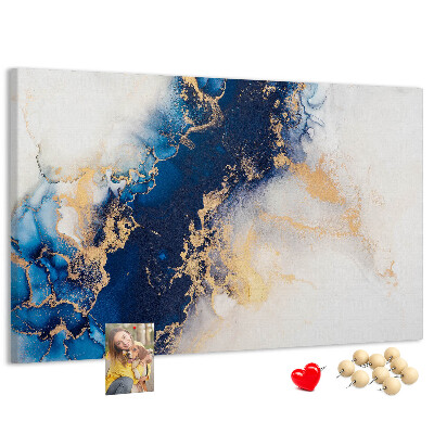 Kurkbord met abstract patroon in verschillende blauwtinten