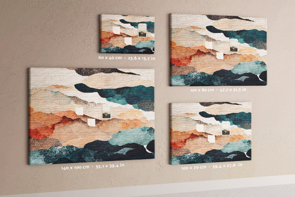 Kurk prikbord met abstracte wolken in gedempte kleuren