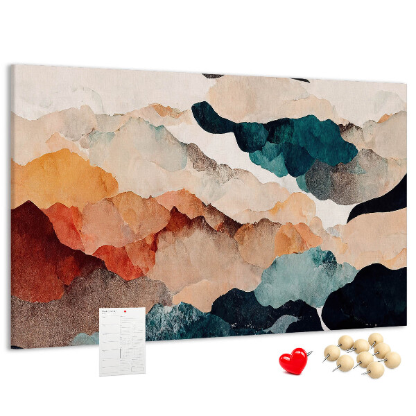 Kurkbord met abstracte wolken in gedempte kleuren