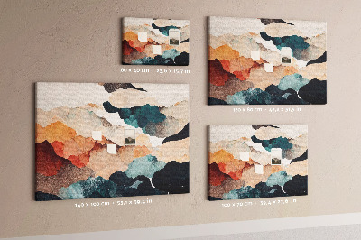 Kurkbord met abstracte wolken in gedempte kleuren
