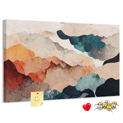 Kurkbord met abstracte wolken in gedempte kleuren