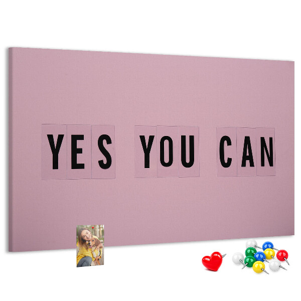 Kurkbord met thema positief denken en motivatie