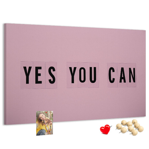 Kurkbord met thema positief denken en motivatie