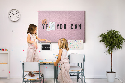 Kurkbord met thema positief denken en motivatie