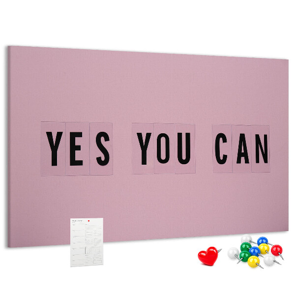 Kurkbord met thema positief denken en motivatie