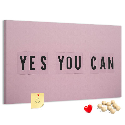Kurkbord met thema positief denken en motivatie
