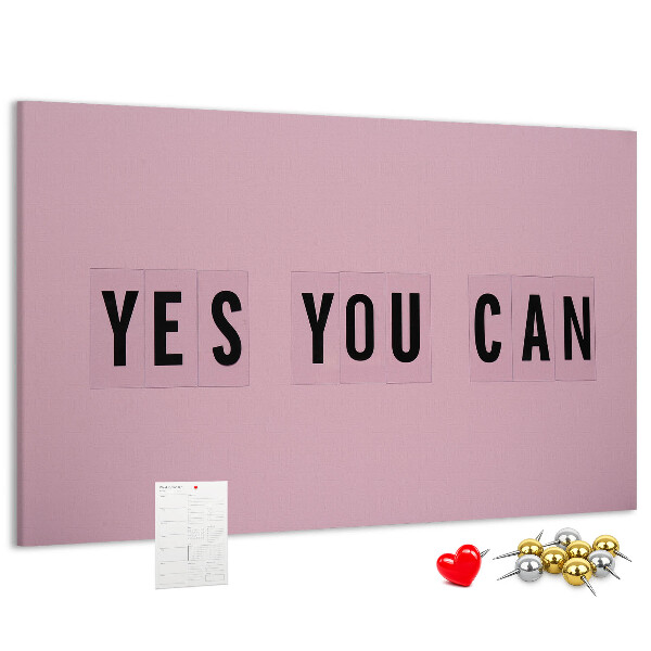 Kurkbord met thema positief denken en motivatie