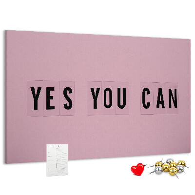 Kurkbord met thema positief denken en motivatie