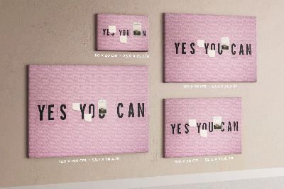 Kurkbord met thema positief denken en motivatie