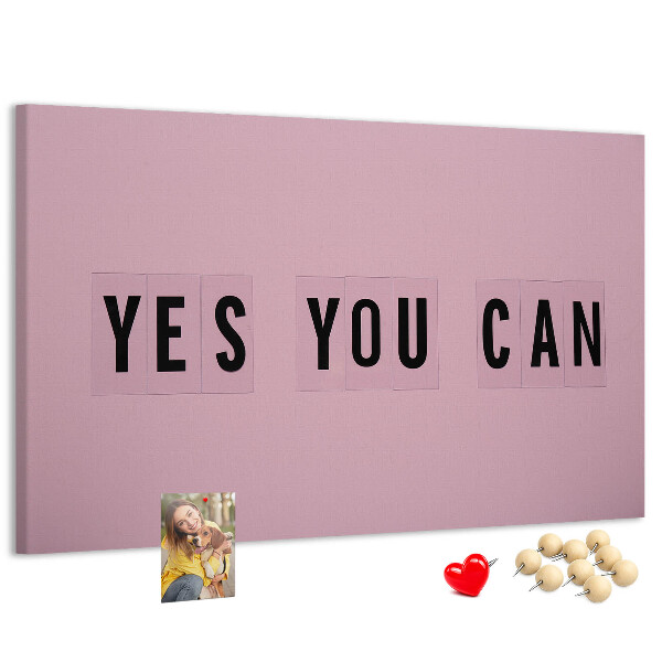 Kurkbord met thema positief denken en motivatie