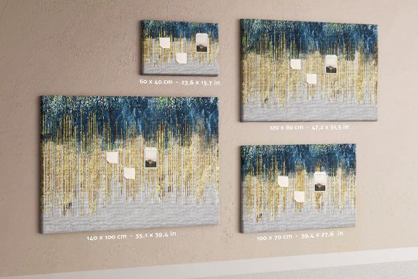 Kurk prikbord met abstract patroon van verticale gouden lijnen