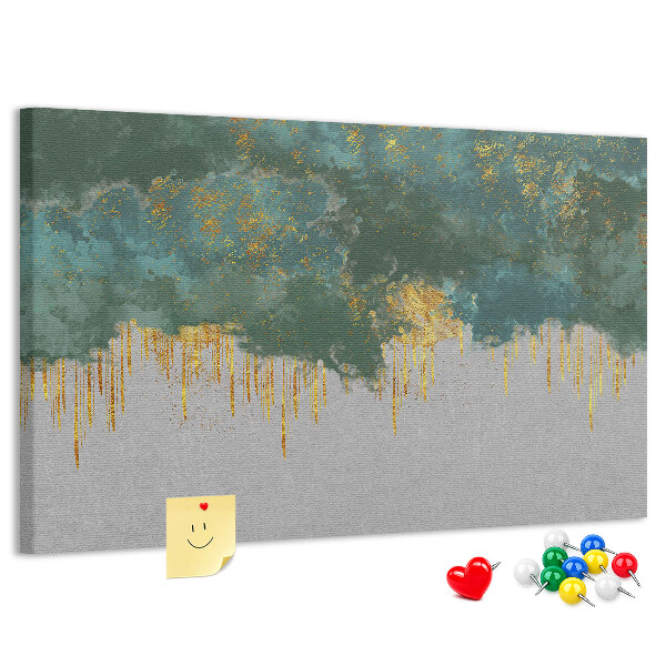met gouden druppels op een blauwe wolkenachtergrond