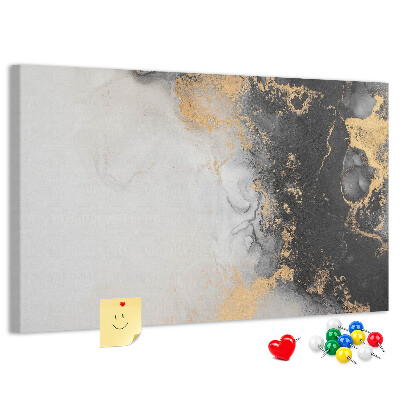 Kurkbord met een elegante abstractie in zwarttinten
