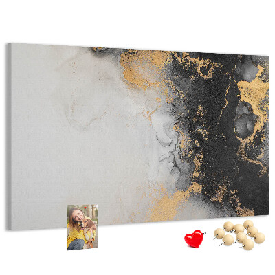 Kurkbord met een elegante abstractie in zwarttinten