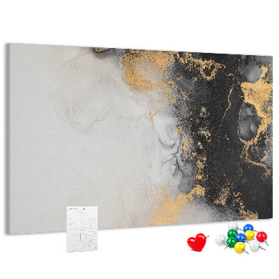 Kurkbord met een elegante abstractie in zwarttinten