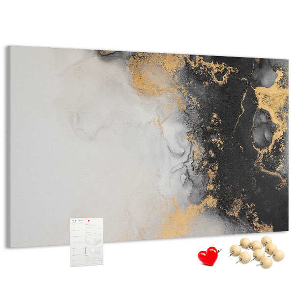 Kurkbord met een elegante abstractie in zwarttinten