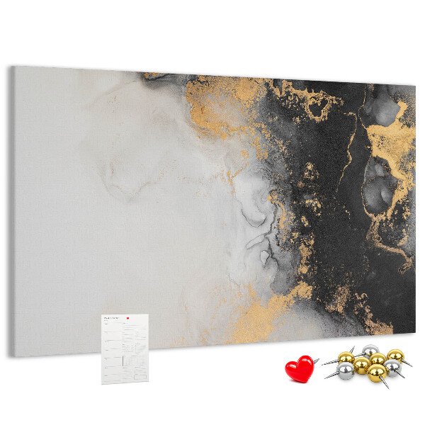 Kurkbord met een elegante abstractie in zwarttinten