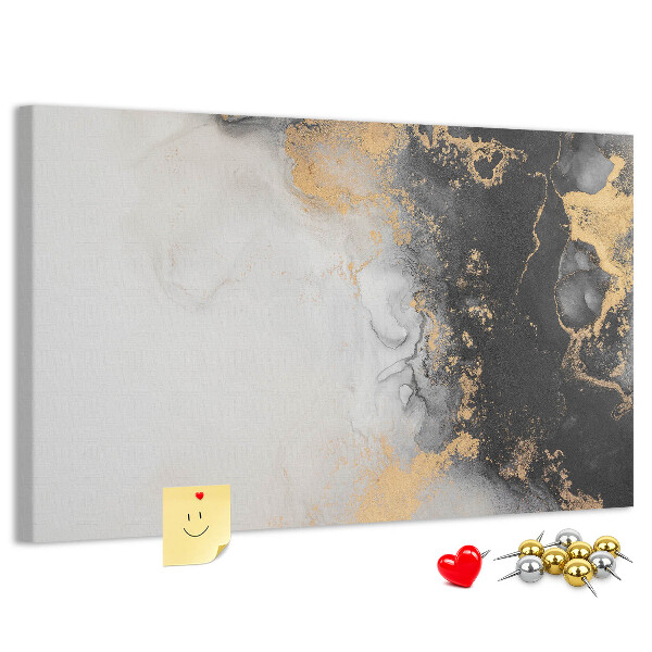 Kurkbord met een elegante abstractie in zwarttinten