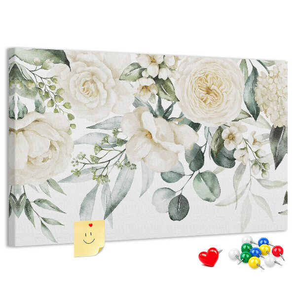 Kurkbord met bloemenpatroon in subtiele tinten