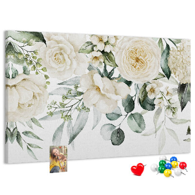 Kurkbord met bloemenpatroon in subtiele tinten