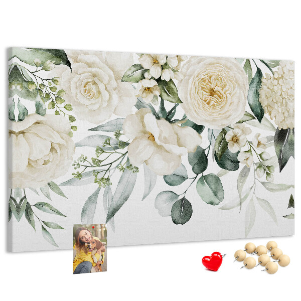 Kurkbord met bloemenpatroon in subtiele tinten