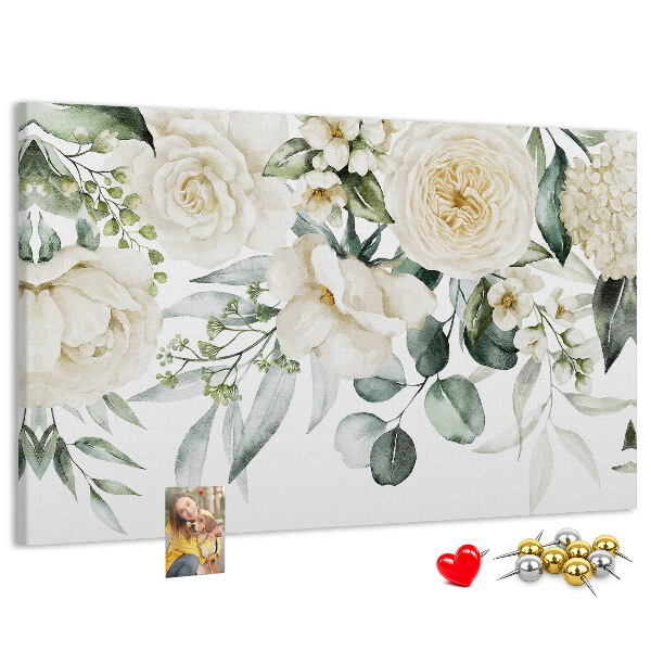 Kurkbord met bloemenpatroon in subtiele tinten
