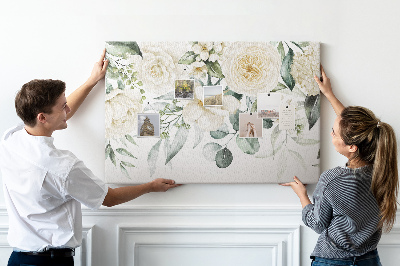 Kurkbord met bloemenpatroon in subtiele tinten