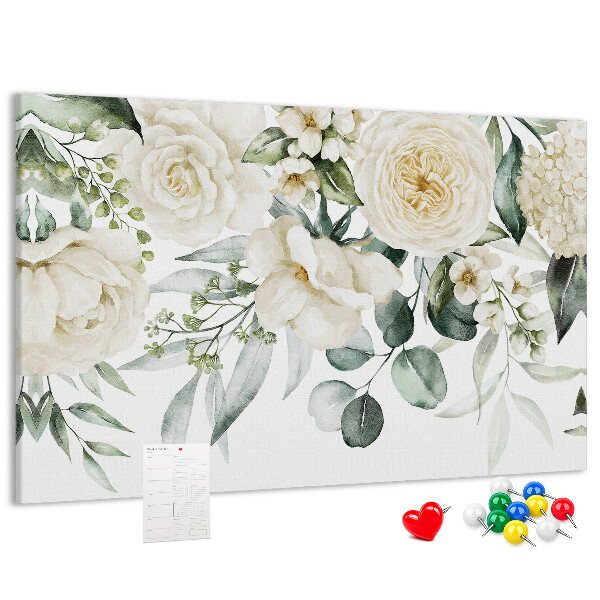 Kurkbord met bloemenpatroon in subtiele tinten