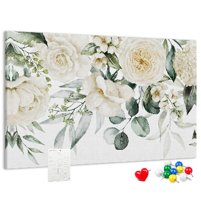 Kurkbord met bloemenpatroon in subtiele tinten