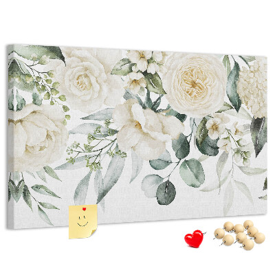 Kurkbord met bloemenpatroon in subtiele tinten