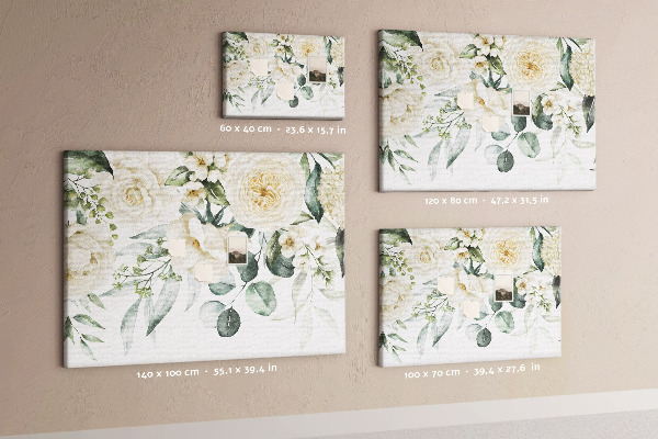Kurkbord met bloemenpatroon in subtiele tinten