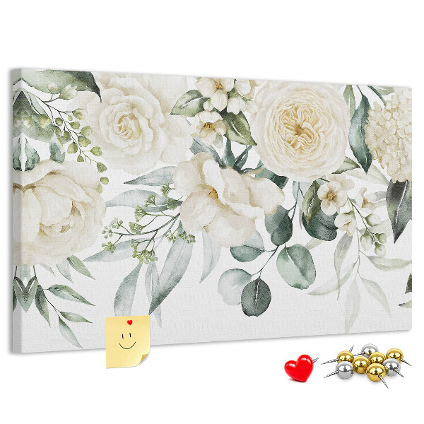 Kurkbord met bloemenpatroon in subtiele tinten