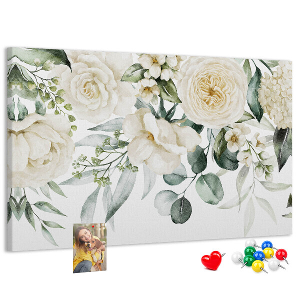 Kurkbord met bloemenpatroon in subtiele tinten