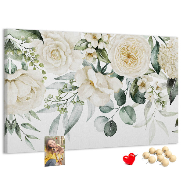 Kurkbord met bloemenpatroon in subtiele tinten