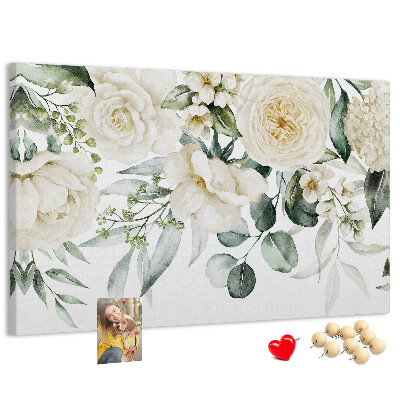 Kurkbord met bloemenpatroon in subtiele tinten