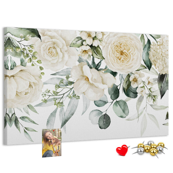 Kurkbord met bloemenpatroon in subtiele tinten