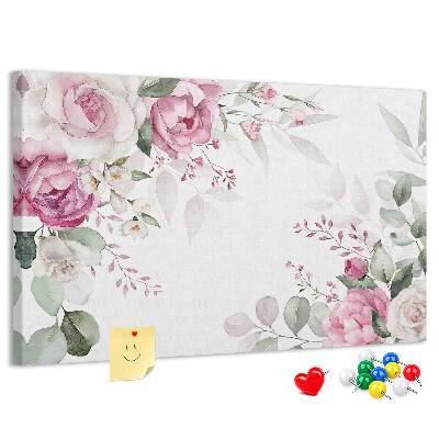 Prikbord met bloemenpatroon in pasteltinten