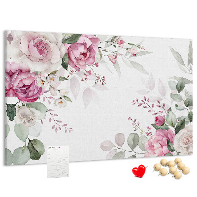 Prikbord met bloemenpatroon in pasteltinten