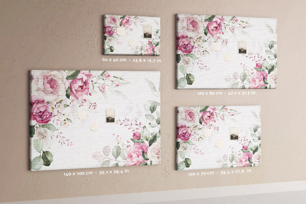 Prikbord met bloemenpatroon in pasteltinten