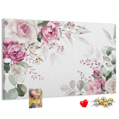 Prikbord met bloemenpatroon in pasteltinten