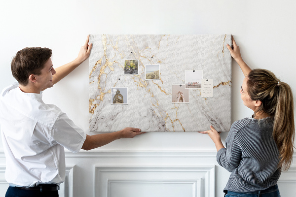 Kurkbord elegant marmer met gouden aderen