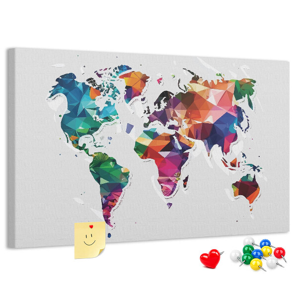 wereldkaart in geometrische stijl