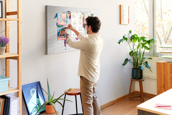 Kurkbord wereldkaart in geometrische stijl