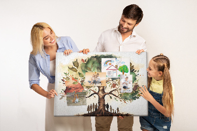 Kurkbord de levensboom met mensen in de schaduw