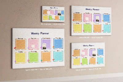 Weekkalender met bloemenaccenten en prikbord