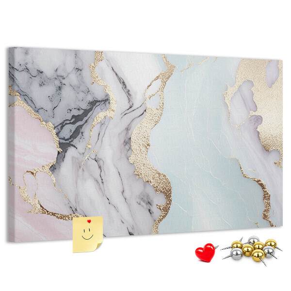 Kurkbord met elegant marmerpatroon en gouden accenten