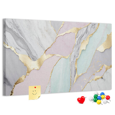 Kurk prikbord elegant marmer met gouden accenten