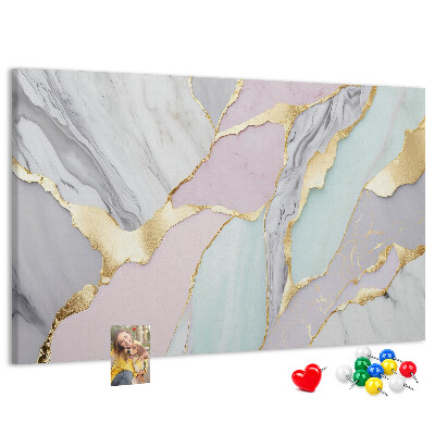 Kurk prikbord elegant marmer met gouden accenten