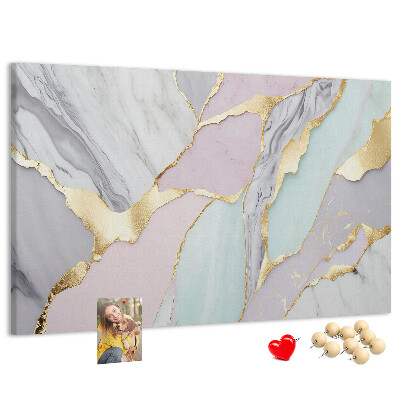 Kurk prikbord elegant marmer met gouden accenten