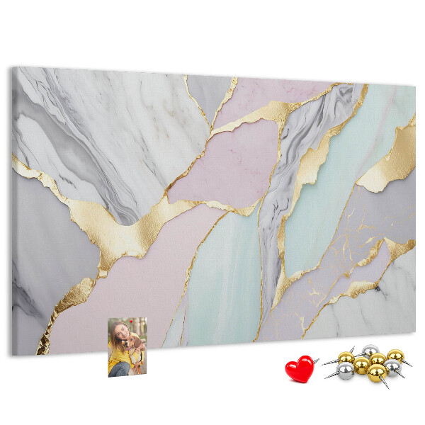 Kurk prikbord elegant marmer met gouden accenten